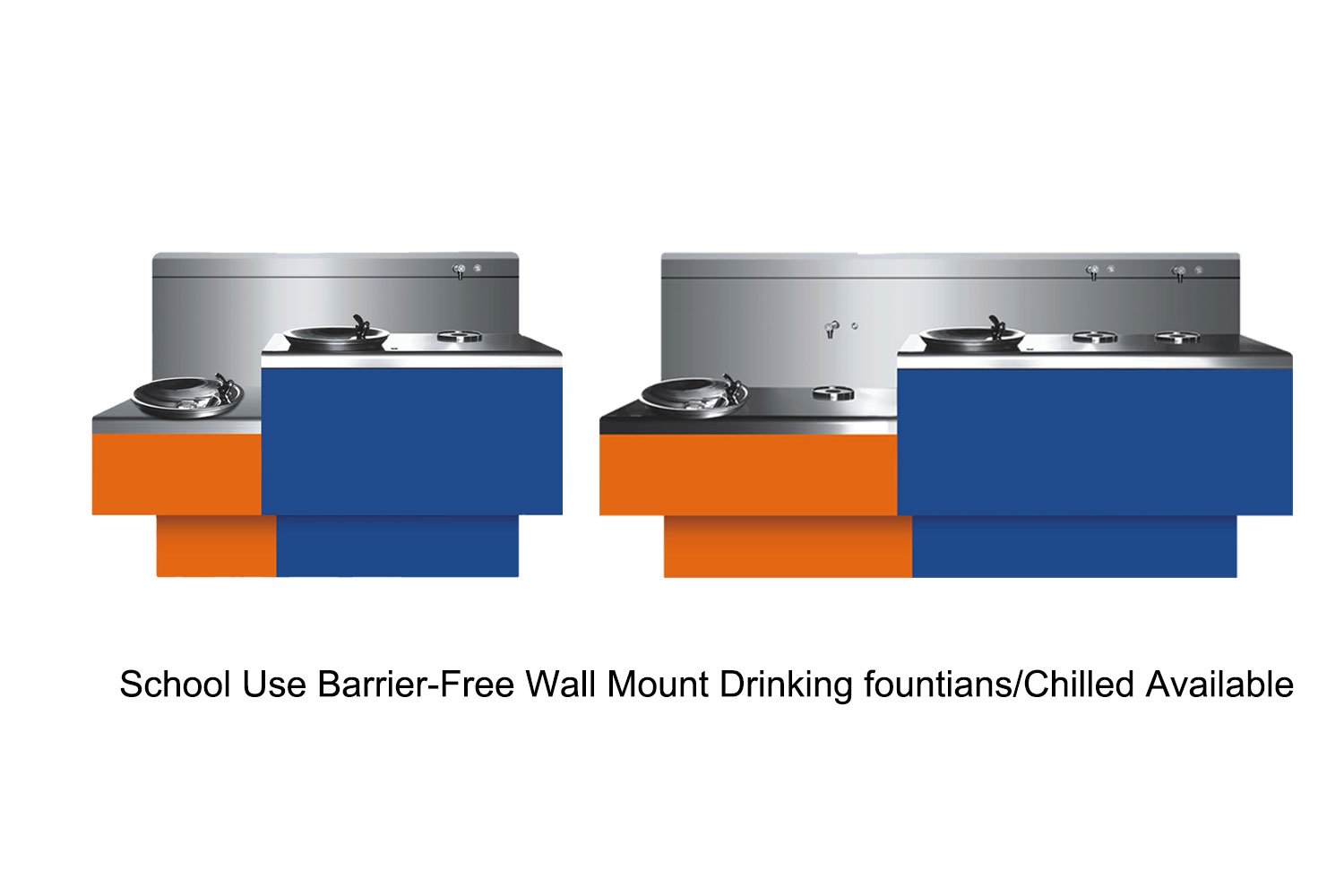 school use barrier free wall mount drinking fountians chilled available